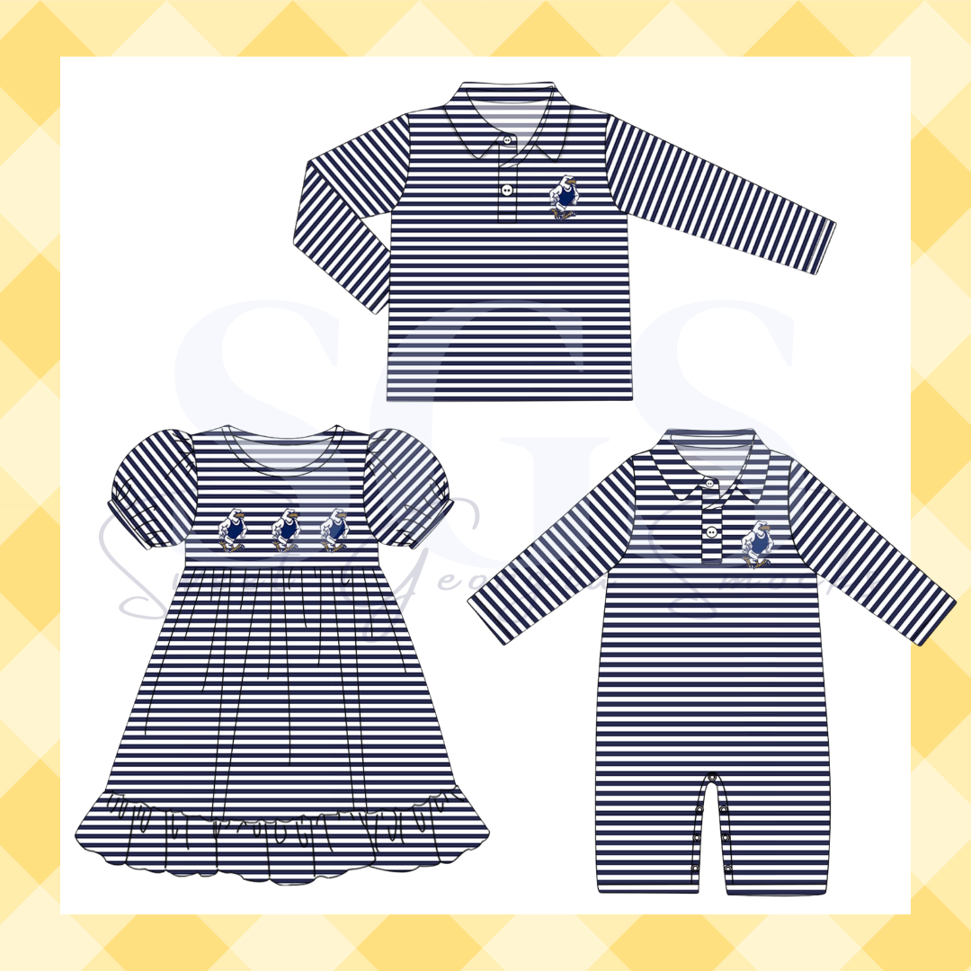 Blue and White Stripes