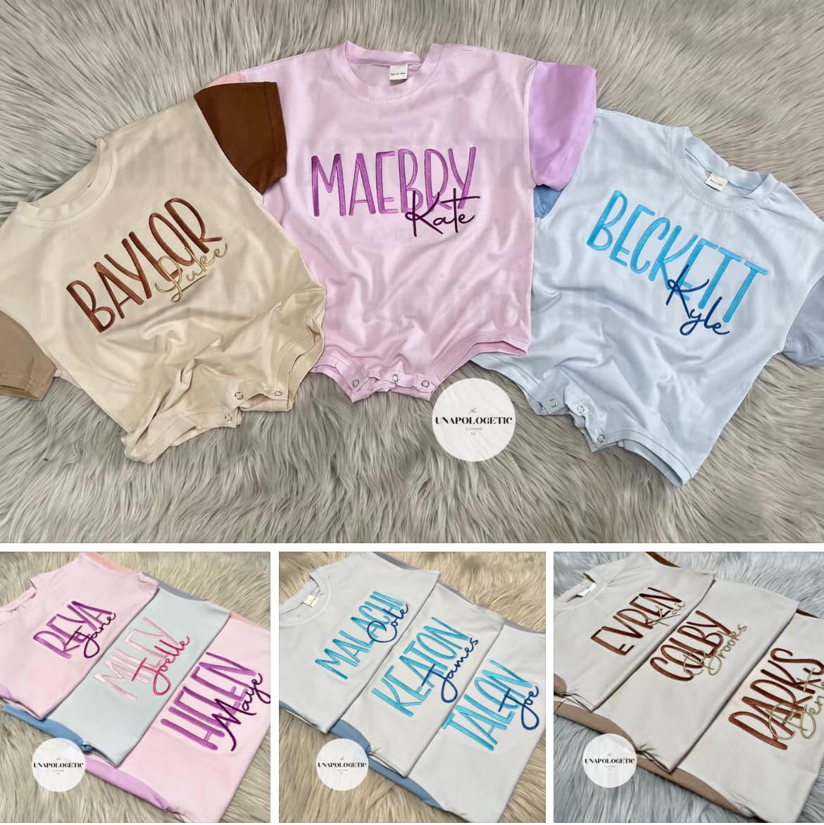 CUSTOM EMBROIDERED BUBBLES AND SETS